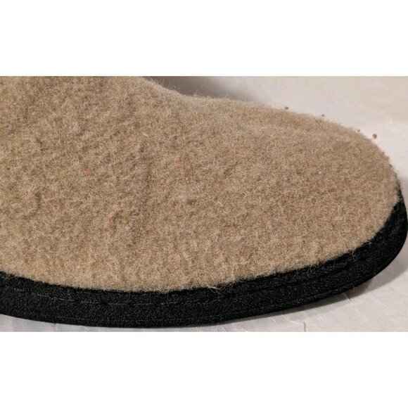 Acorn Slippers Booties Wool Faux Fur Lined Brown Tan Winter Cozy Womens Sz 8-9 - Picture 10 of 14